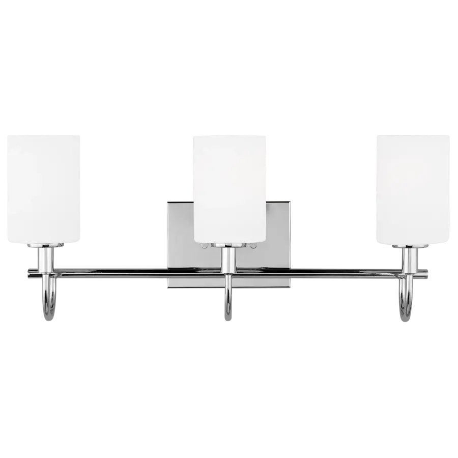 Sleek Chrome Bath Sconce with Classic Three-Light Design - Image 1