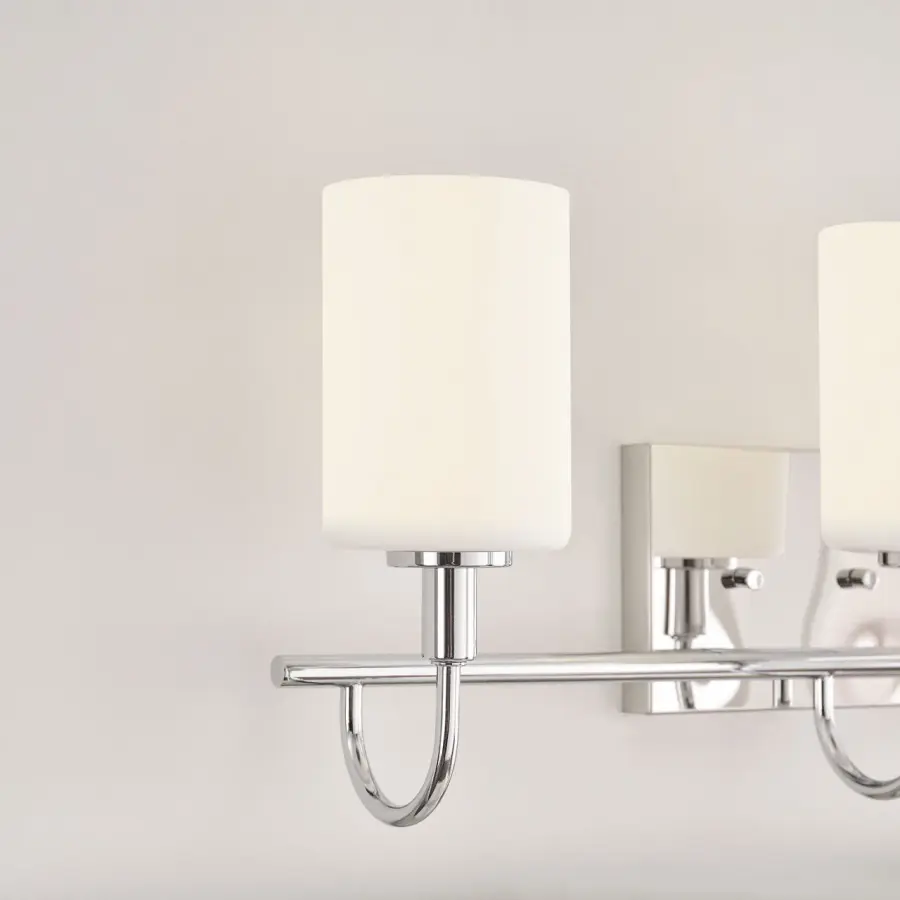 Sleek Chrome Bath Sconce with Classic Three-Light Design - Image 12