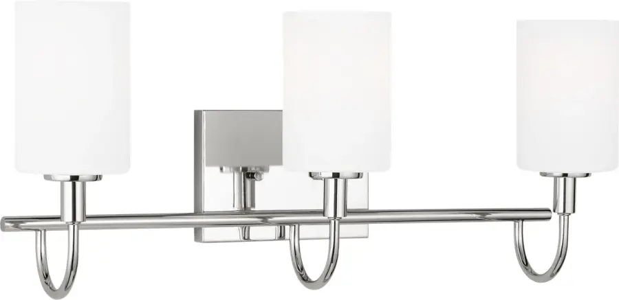 Sleek Chrome Bath Sconce with Classic Three-Light Design - Image 2