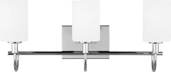 Sleek Chrome Bath Sconce with Classic Three-Light Design - Image 4