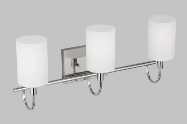 Sleek Chrome Bath Sconce with Classic Three-Light Design - Image 8