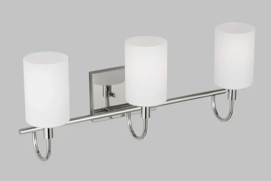 Sleek Chrome Bath Sconce with Classic Three-Light Design - Image 8