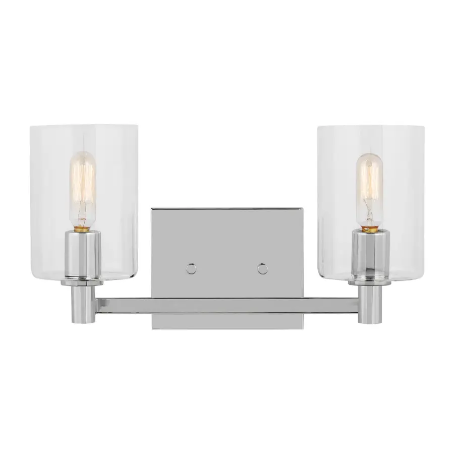 Fullton Two Light Bath Vanity in Chrome