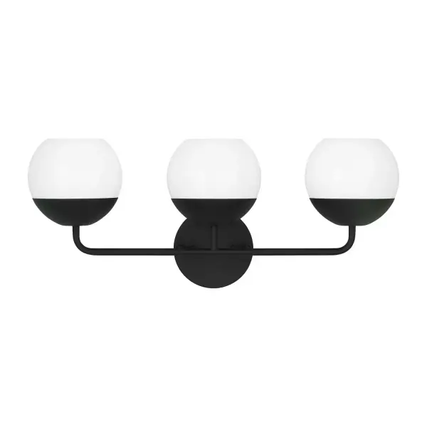 Alvin Three Light Bath Vanity in Midnight Black