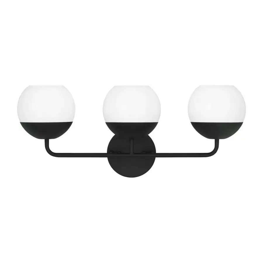 Alvin Three Light Bath Vanity in Midnight Black