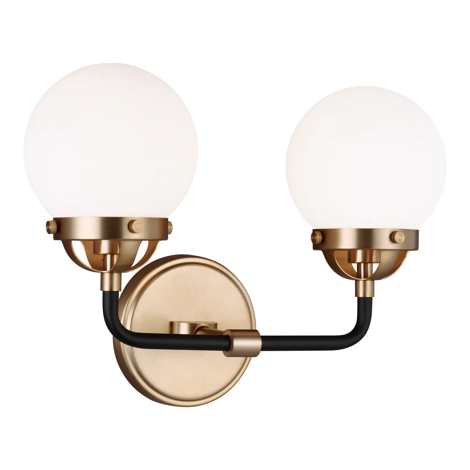 Cafe Two Light Wall Sconce in Satin Brass