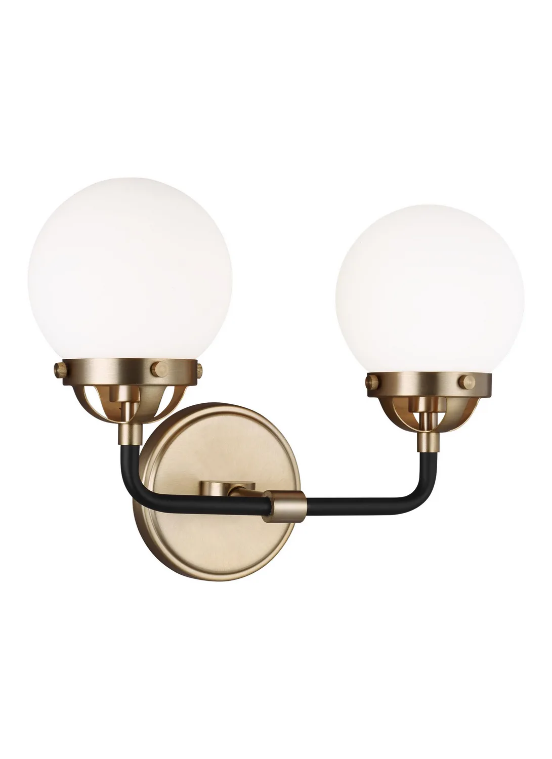 Cafe Two Light Wall Sconce in Satin Brass