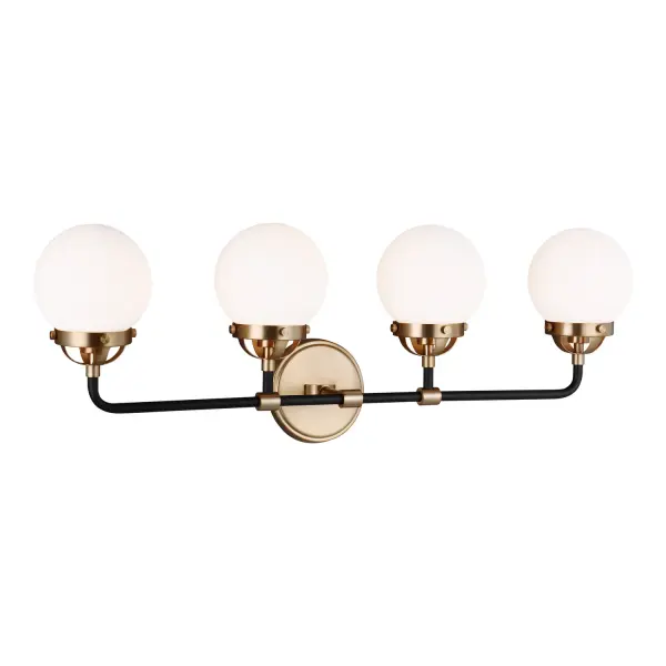 Cafe Four Light Wall / Bath in Satin Brass