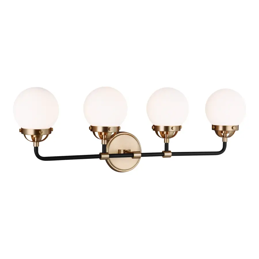Cafe Four Light Wall / Bath in Satin Brass