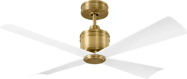The Launceton 44" Ceiling Fan combines clean lines with tapered blades for a striking modern aesthetic. Its powerful motor delivers smooth, efficient airflow while the hand-rubbed antique brass finish adds warmth.