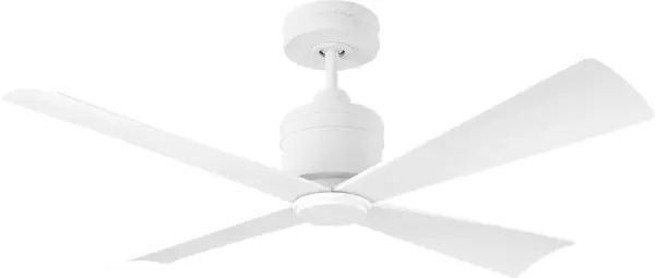 The Launceton 44" Ceiling Fan combines minimalist aesthetics with powerful performance. Its tapered blades and matte white finish create a refined, contemporary look that complements modern interiors while delivering smooth, efficient airflow. - alternate view