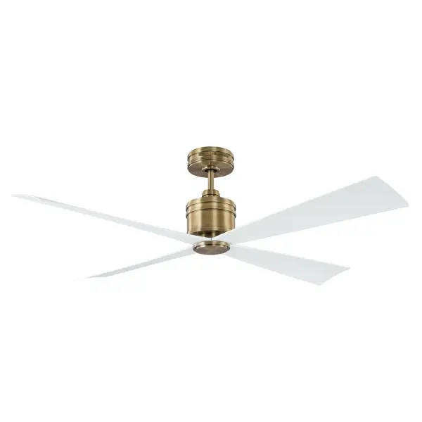 The Launceton ceiling fan combines traditional design with modern performance, delivering exceptional airflow efficiency at 237 CFM/W. Its hand-rubbed antique brass finish and balanced four-blade design suit larger rooms.