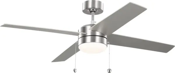 The Loni ceiling fan combines clean modern design with straightforward pull chain operation. Its 52-inch span and integrated LED lighting make it ideal for medium-sized rooms seeking both style and function.