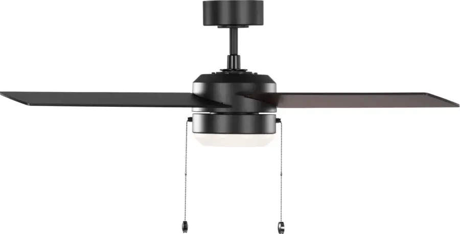 Loni 52" LED Pull Chain Ceiling Fan in Midnight Black - Image 3