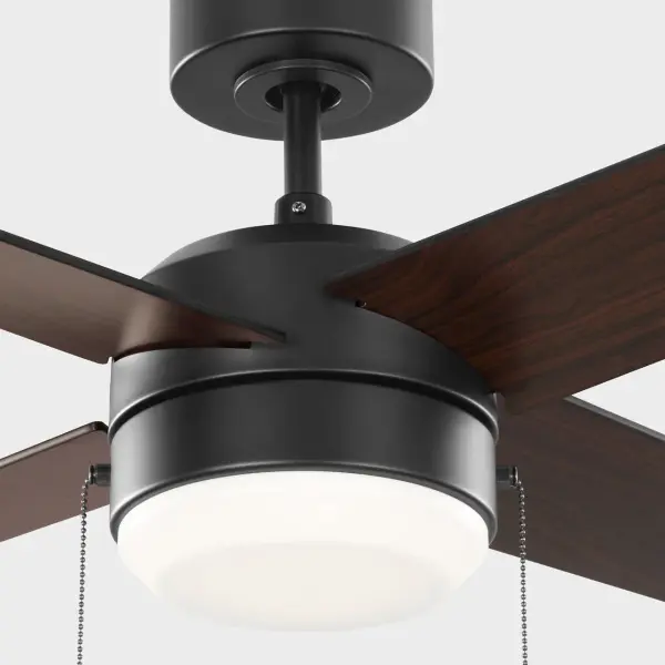Loni 52" LED Pull Chain Ceiling Fan in Midnight Black - Image 4