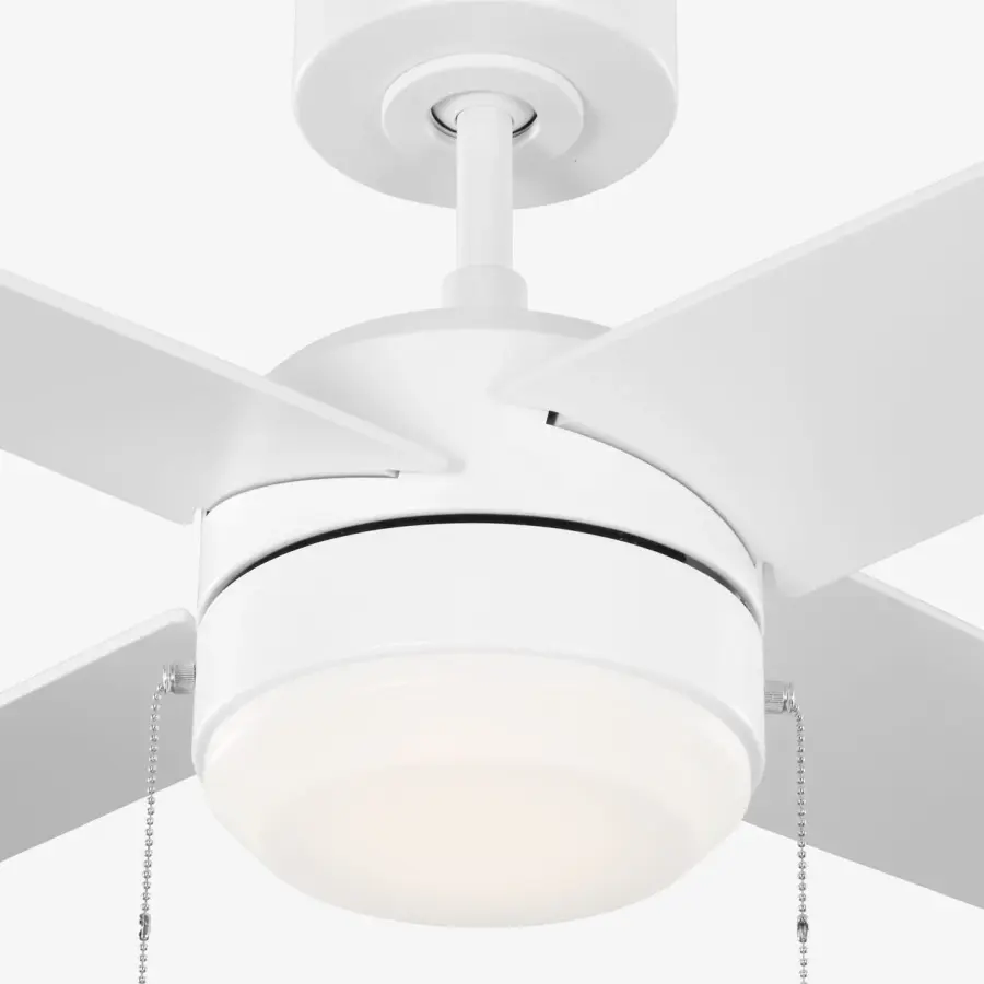 Loni 52" LED Pull Chain Ceiling Fan in Matte White - Image 2