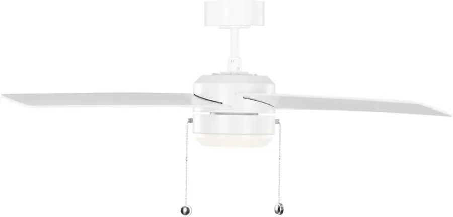 Loni 52" LED Pull Chain Ceiling Fan in Matte White - Image 3
