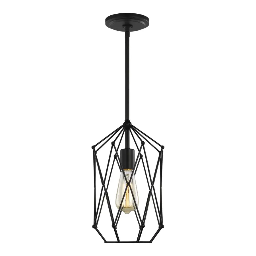 Zarra One Light Lantern in Midnight Black