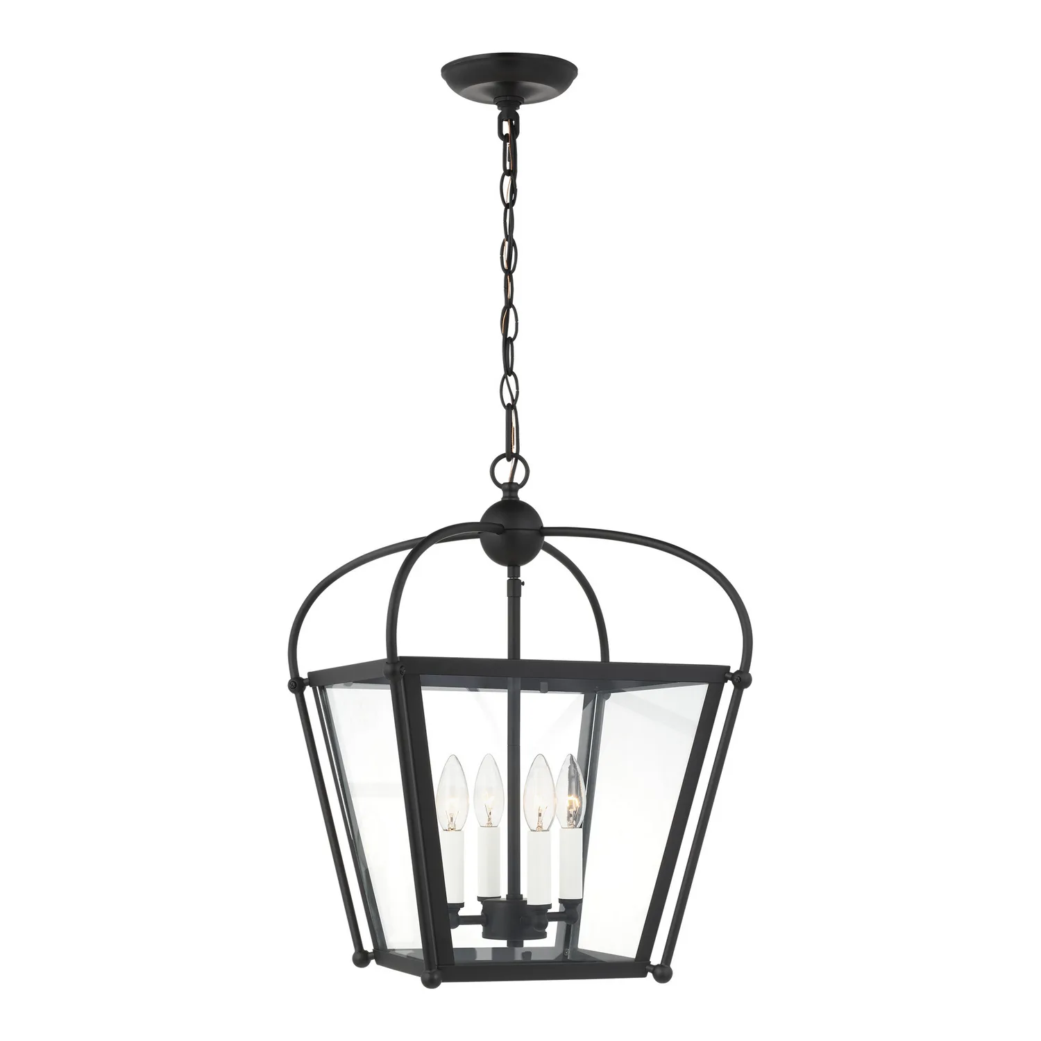 Charleston Four Light Lantern in Midnight Black