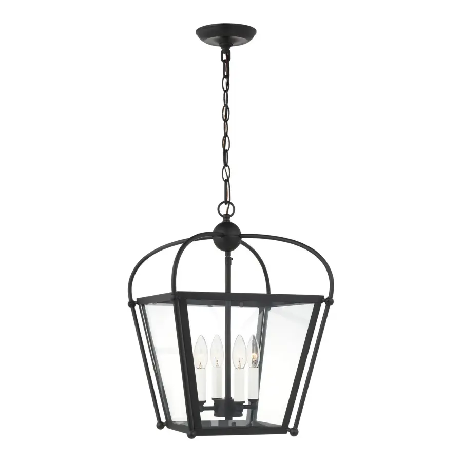 Charleston Four Light Lantern in Midnight Black