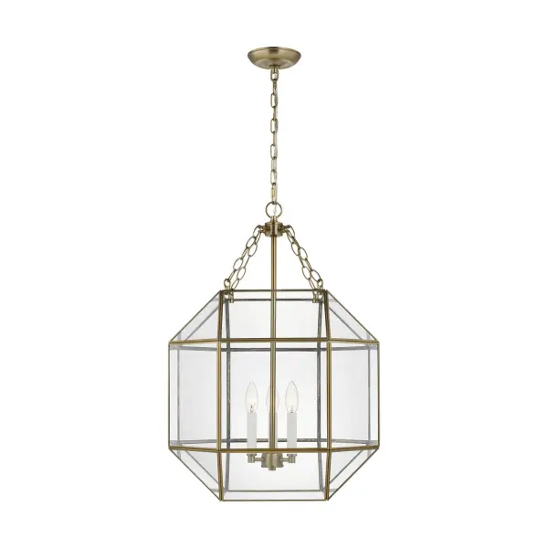 Morrison Three Light Lantern in Satin Brass