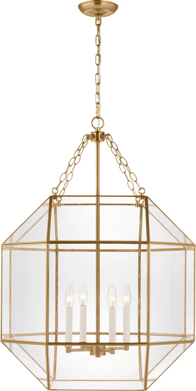 Morrison Four Light Lantern in Satin Brass