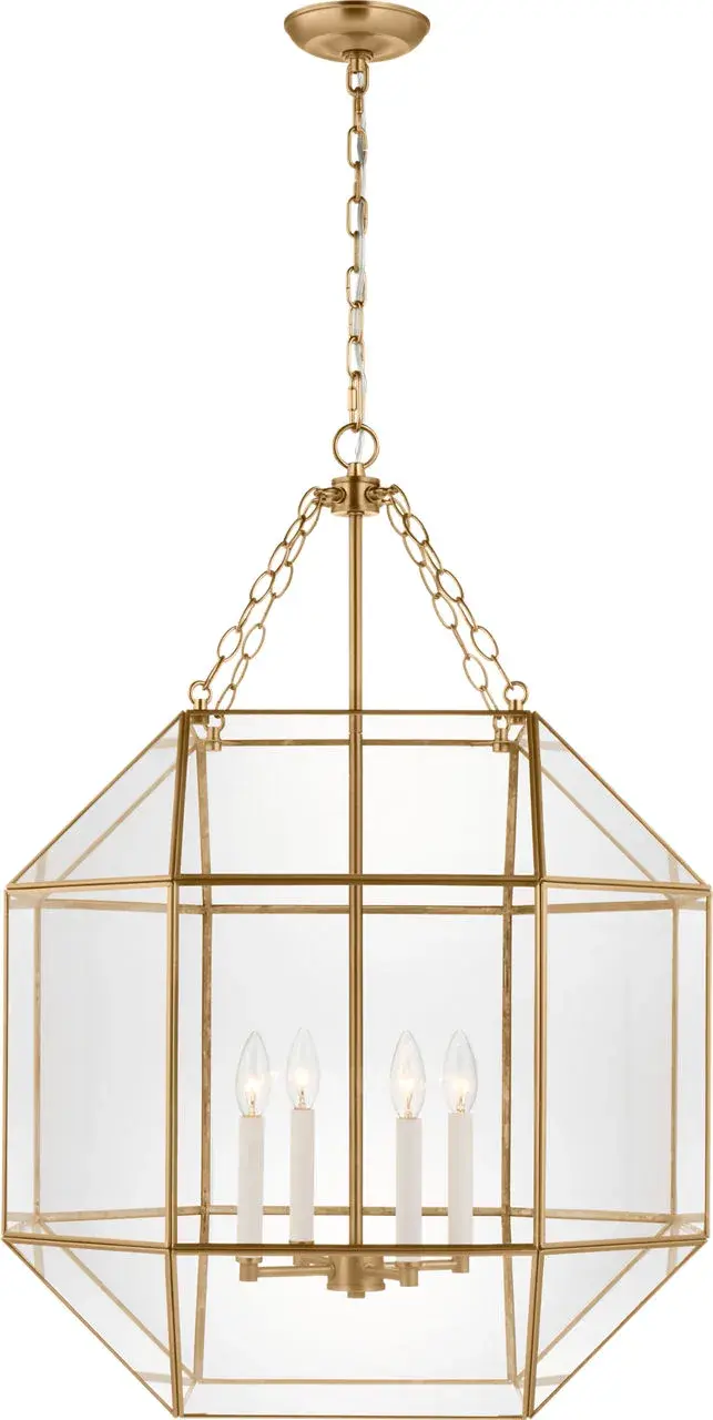 Morrison Four Light Lantern in Satin Brass - Image 1