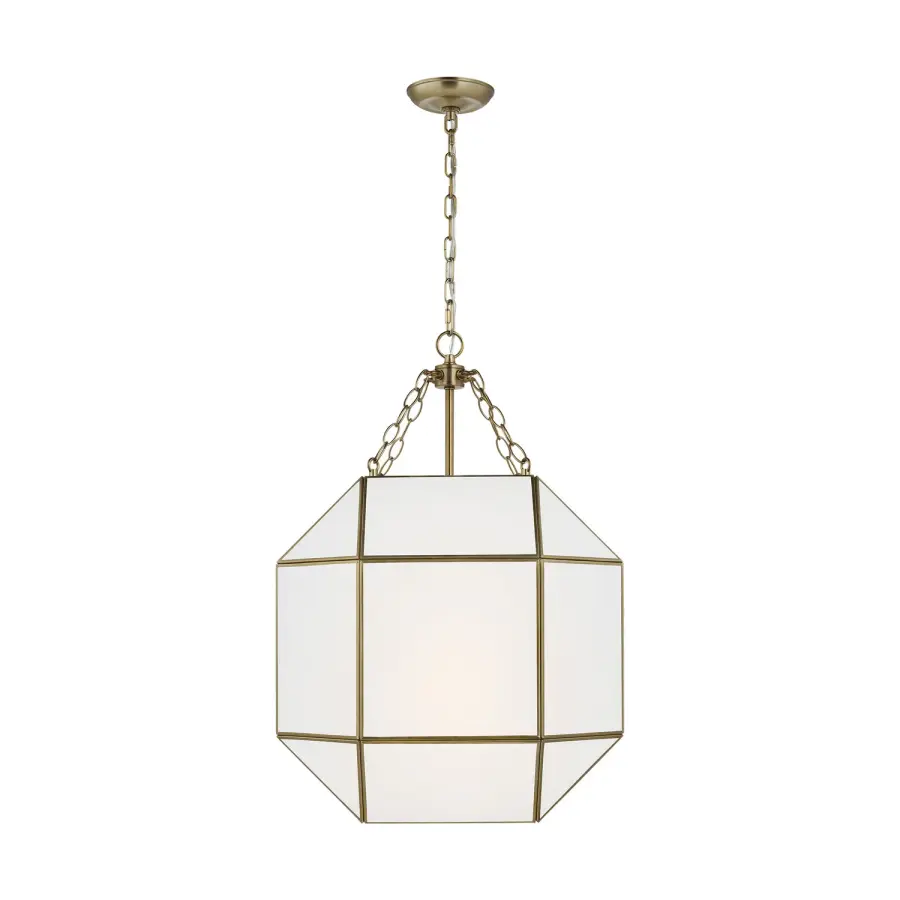 Morrison Three Light Lantern in Satin Brass
