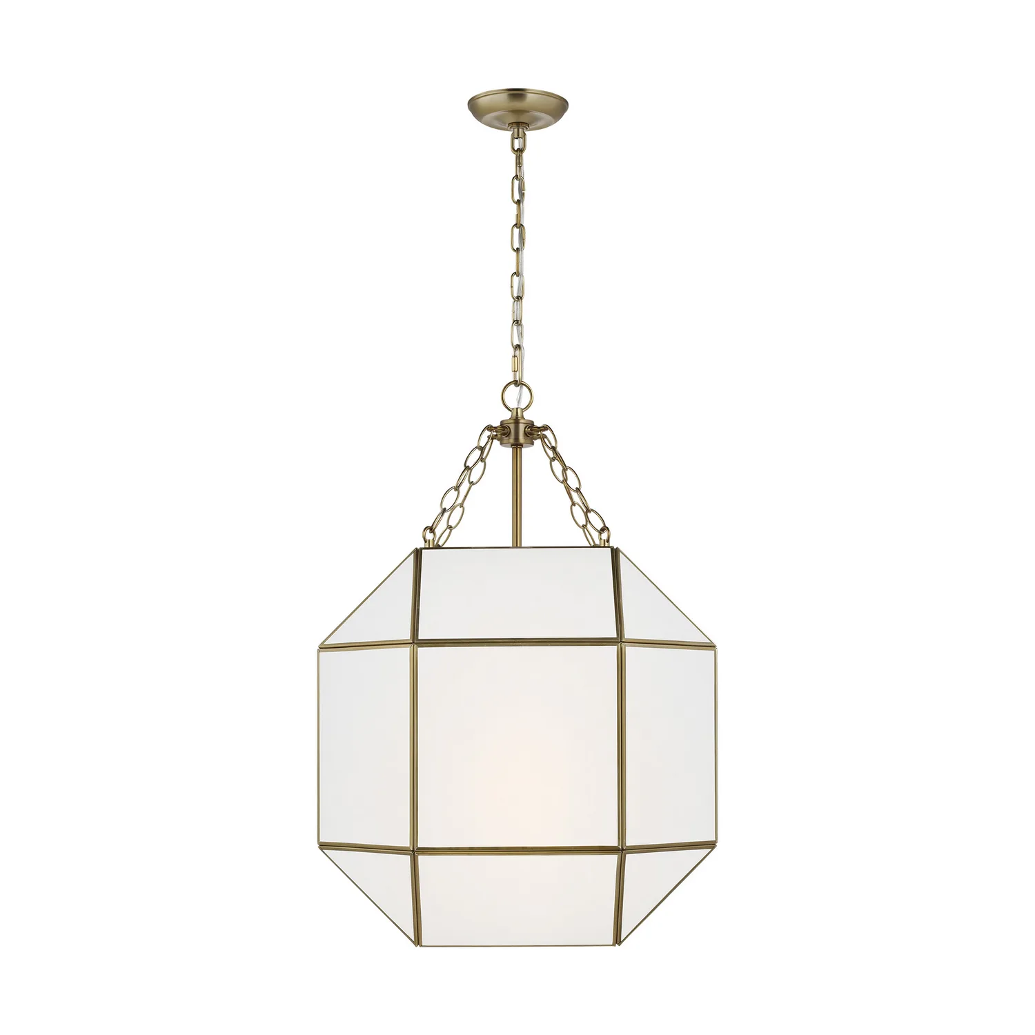 Morrison Three Light Lantern in Satin Brass