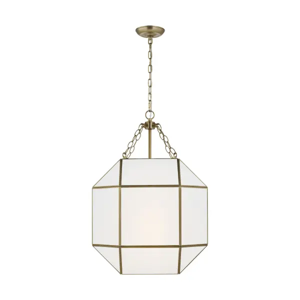 Morrison Three Light Lantern in Satin Brass
