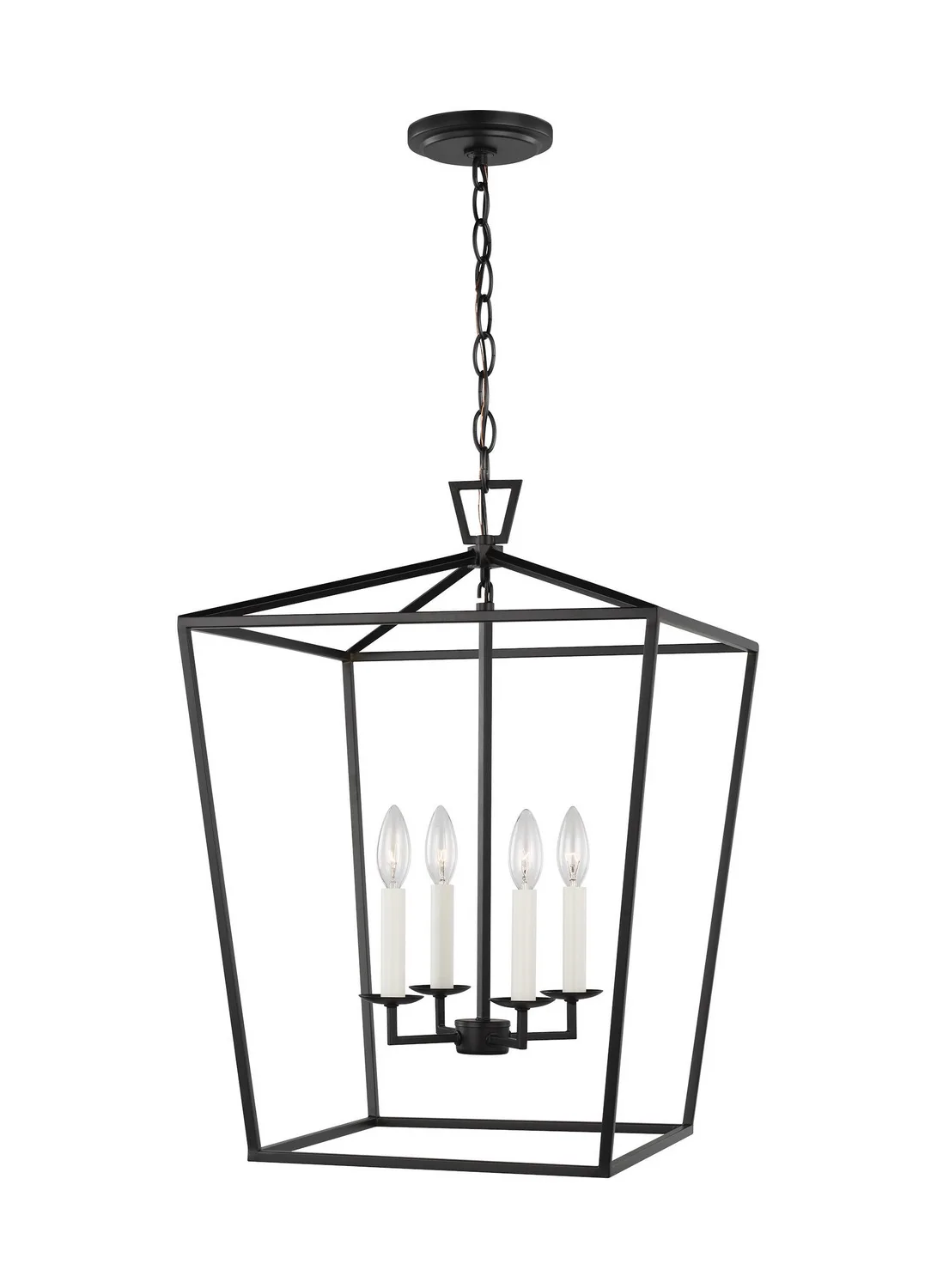 Dianna Four Light Lantern in Midnight Black