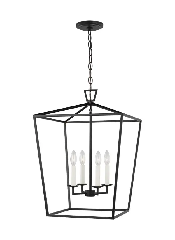 The Dianna lantern combines classic lantern silhouette with modern clean lines in a sophisticated midnight black finish. Its open, airy steel frame creates visual interest without overwhelming spaces, making it versatile across traditional and contemporary interiors.
