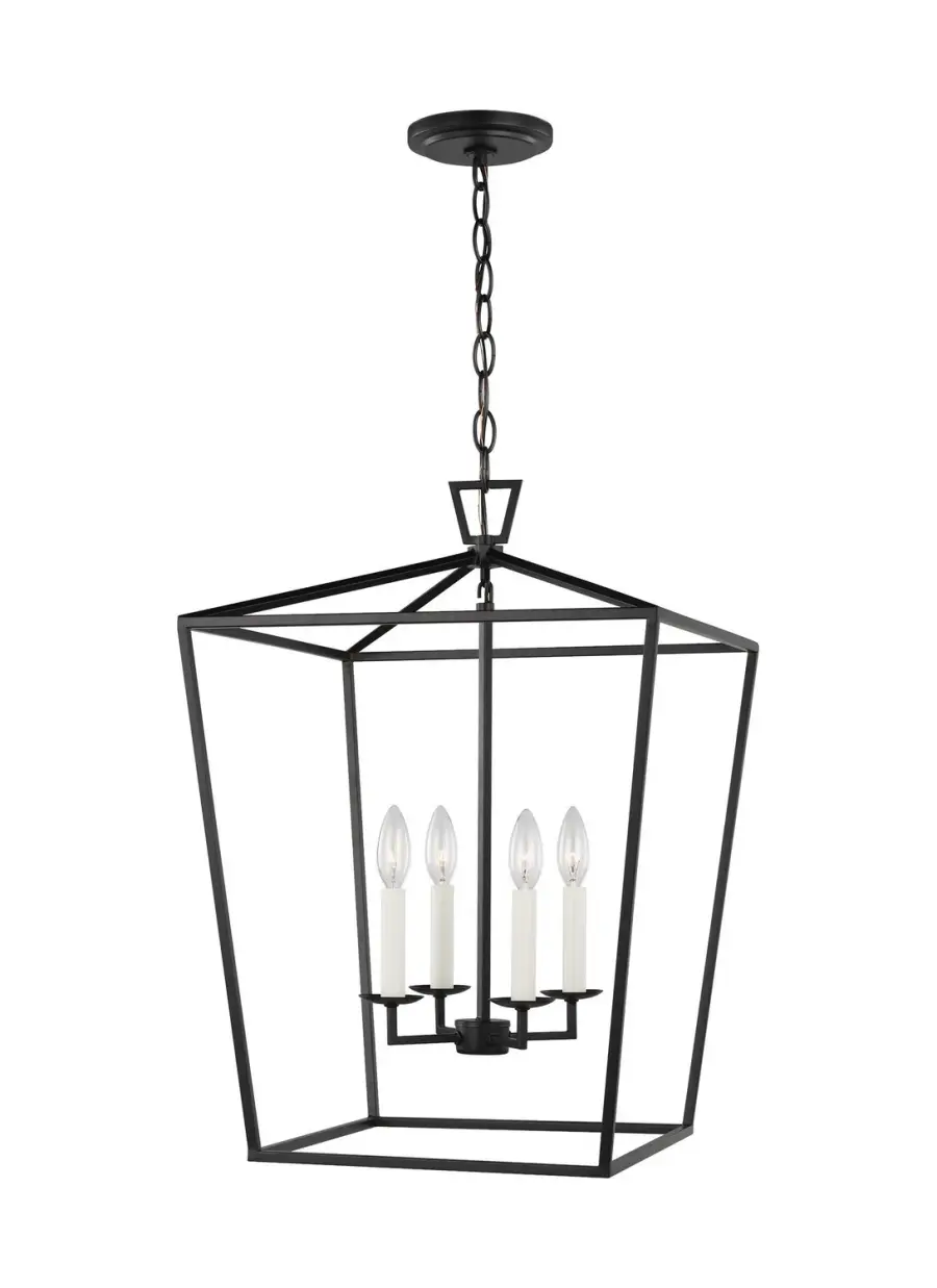Dianna Four Light Lantern in Midnight Black