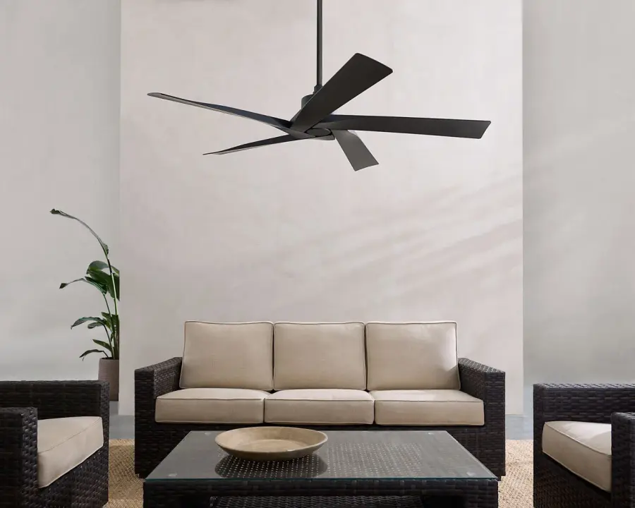 Aspen Coastal 56" Ceiling Fan with Light Kit in Midnight Black - Image 6