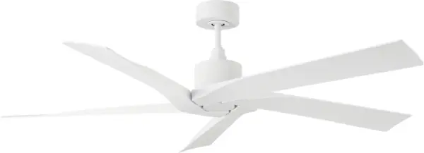 The Aspen Coastal 56" combines marine-grade durability with sophisticated modern styling. Features curved blades, 6-speed remote control with reverse, and weather-resistant construction perfect for coastal or outdoor environments.