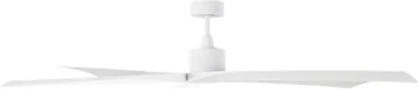 The Aspen Coastal 70" ceiling fan combines modern minimalist aesthetics with marine-grade durability. Its curved blades and clean symmetry create an elegant coastal vibe, while the 6-speed remote and reversible motor provide year-round comfort. - alternate view