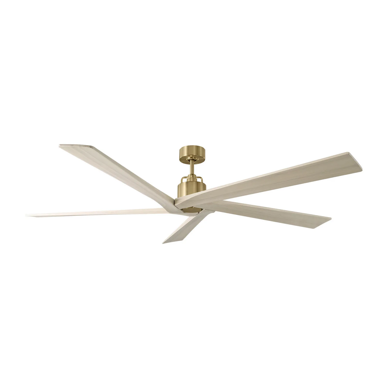 Aspen 70" Ceiling Fan in Burnished Brass with Washed White Oak Blades