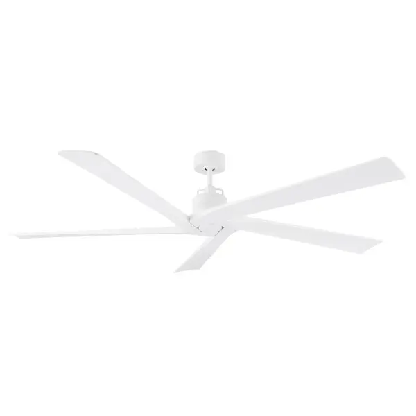 The Aspen 70" delivers impressive performance with 7270 CFM airflow and exceptional energy efficiency at 196 CFM/W. Its sleek minimalist design in matte white blends seamlessly into modern interiors while moving substantial air volumes.