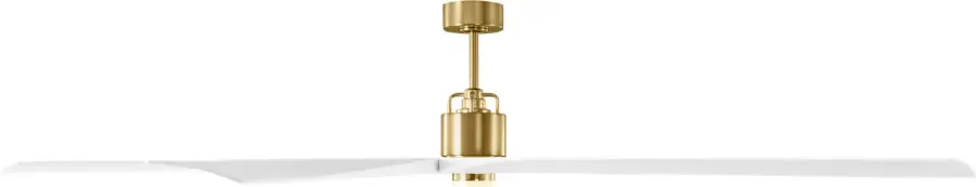 Aspen 84" Ceiling Fan in Burnished Brass with Matte White Blades - Image 1