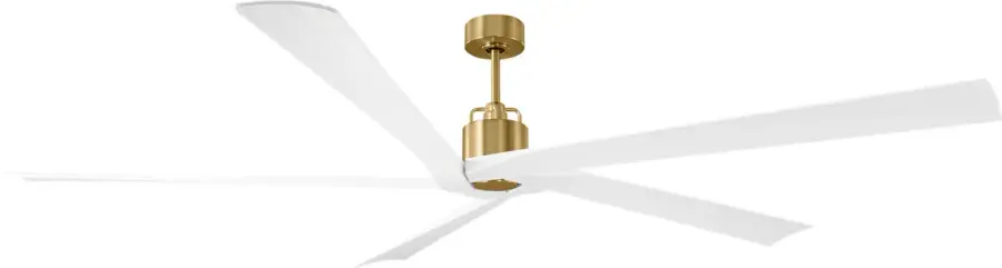 Aspen 84" Ceiling Fan in Burnished Brass with Matte White Blades - Image 2