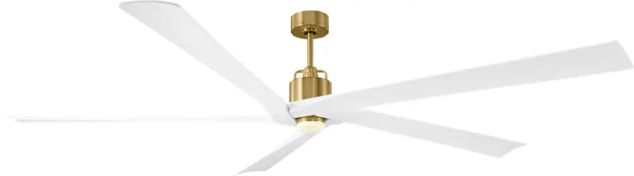 Aspen 84" Ceiling Fan in Burnished Brass with Matte White Blades - Image 3