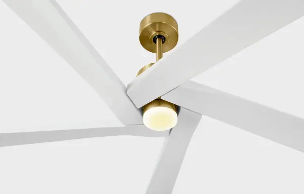 Aspen 84" Ceiling Fan in Burnished Brass with Matte White Blades - Image 5