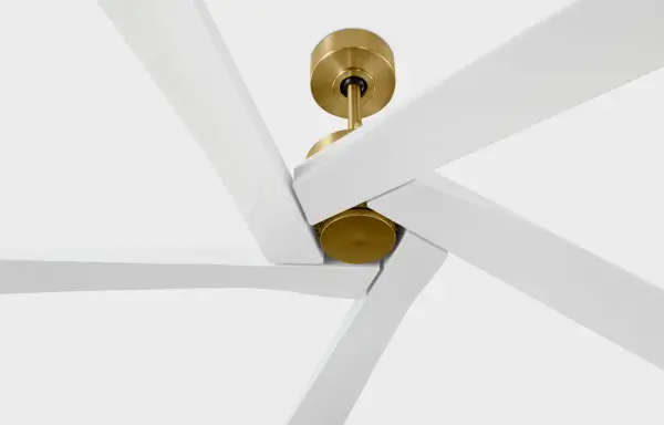 Aspen 84" Ceiling Fan in Burnished Brass with Matte White Blades - Image 6