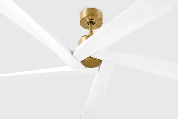 Aspen 84" Ceiling Fan in Burnished Brass with Matte White Blades - Image 7