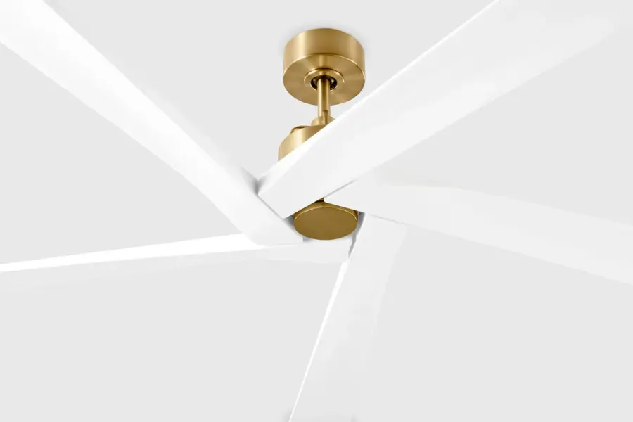 Aspen 84" Ceiling Fan in Burnished Brass with Matte White Blades - Image 7