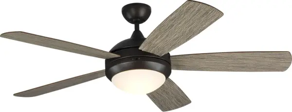 The Discus Smart ceiling fan combines modern aesthetics with intelligent functionality. Its 52-inch span and integrated LED lighting make it ideal for larger spaces, while smart controls offer convenience and energy efficiency. - alternate view