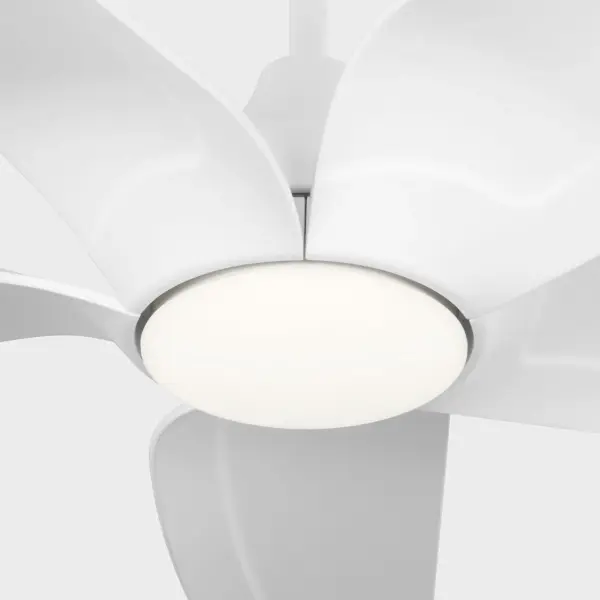 The Dellwood combines sleek coastal design with smart technology for seamless control. Its 56-inch aerodynamic blades deliver powerful yet quiet airflow, perfect for porches, patios, and open living spaces. - alternate view