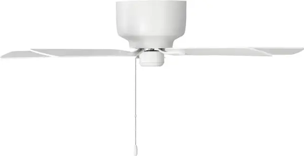 The Linden 52" Hugger is an ideal solution for rooms with low ceilings, mounting flush to maximize headroom. With three-speed operation, pull chain control, and manual reverse switch, it delivers year-round comfort. - alternate view