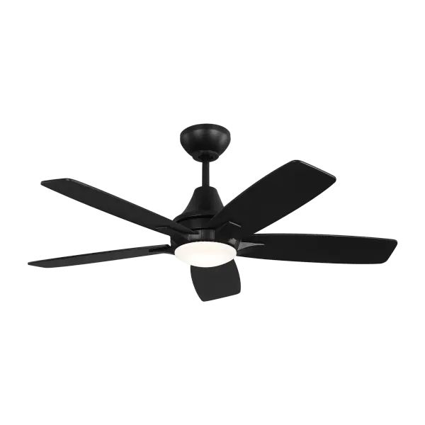 The Lowden 44" combines contemporary design with practical functionality. Features reversible Midnight Black and American Walnut blades, integrated LED lighting, and a sophisticated black finish ideal for modern interiors. - alternate view