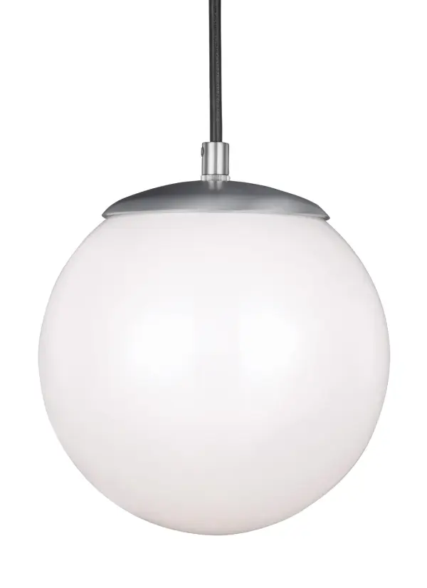 A classic 8-inch globe pendant that's been refined over 50 years. The satin aluminum finish and smooth white glass create soft, diffused light perfect for intimate spaces. Adjustable cord height makes it adaptable to any room.